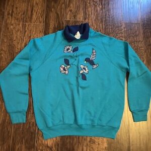 Vintage 90s Lee Blue Bird Collared Sweatshirt